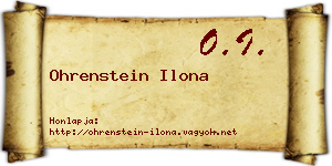 Ohrenstein Ilona névjegykártya